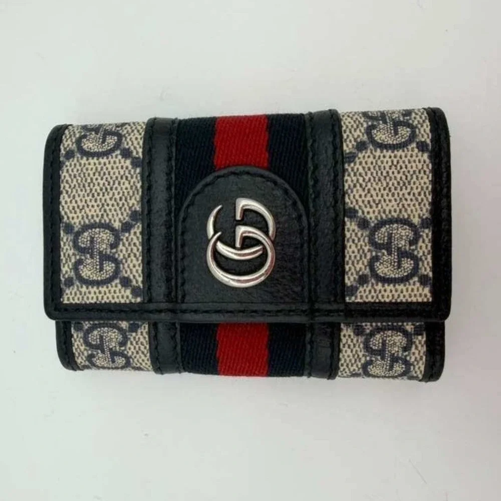 Authentic‎ Gucci Ophidia GG Key Case – Beige/Ebeny Canvas – Excellent Condition